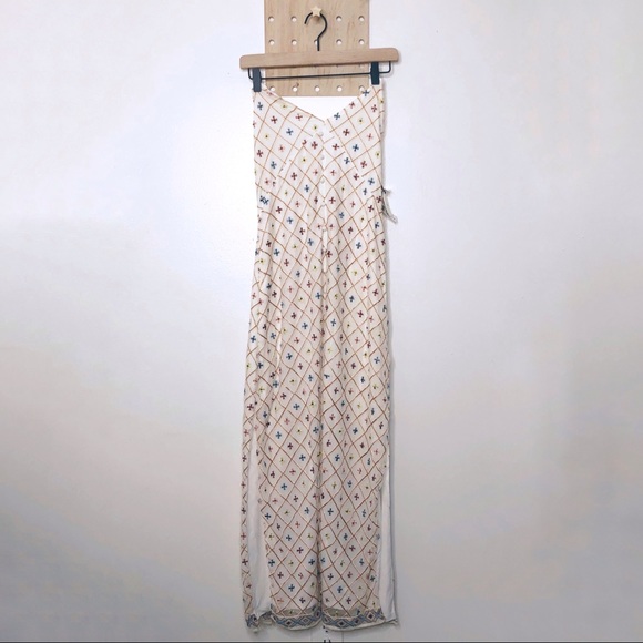 TULAROSA LINDA EMBROIDERED SLIP MIDI DRESS - Picture 3 of 7